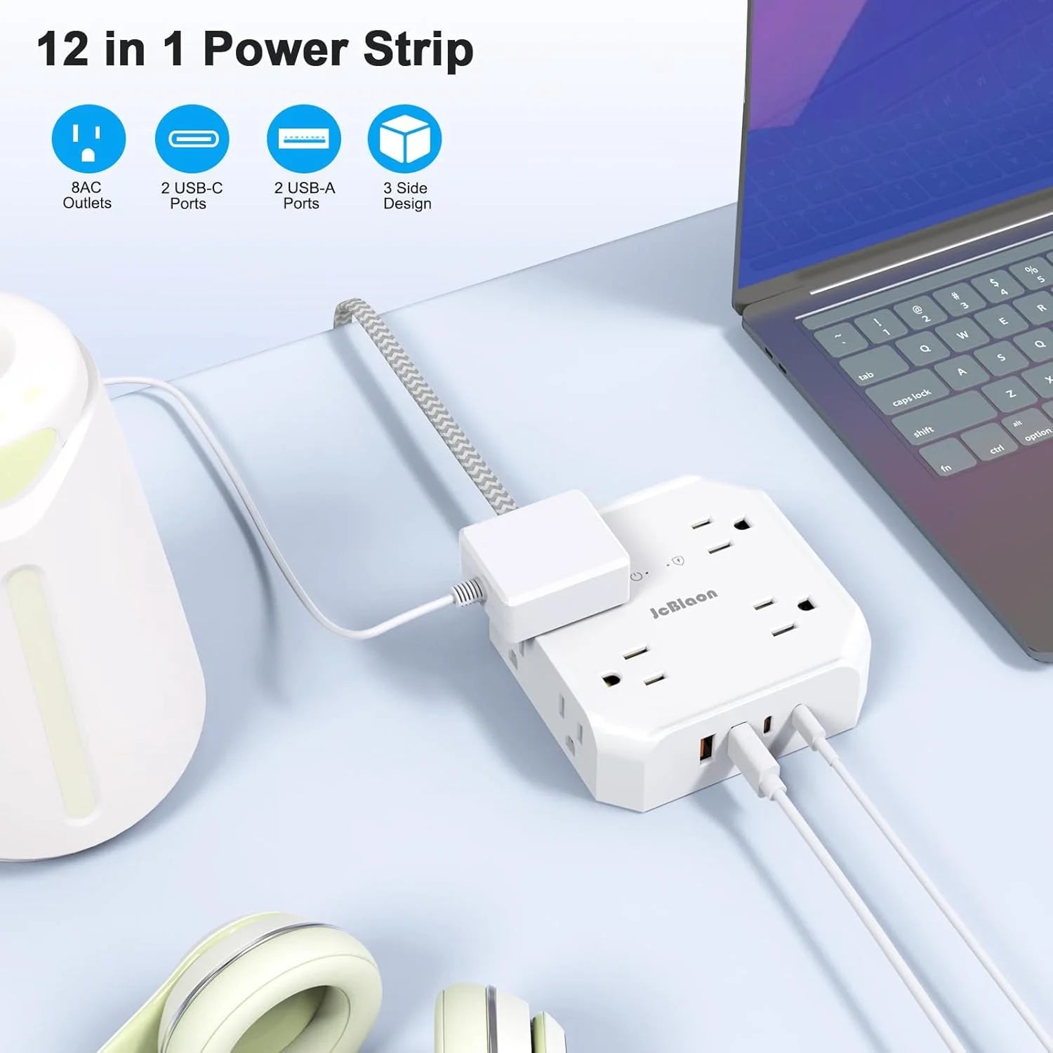 Smart Home Power Strip – Surge Protector with USB-C Fast Charging Ports