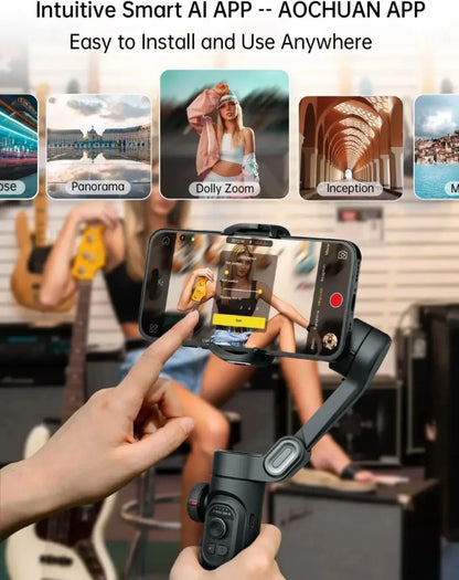 3-Axis Folding Handheld Gimbal Smart Phone Stabilizer with Focus Wheel