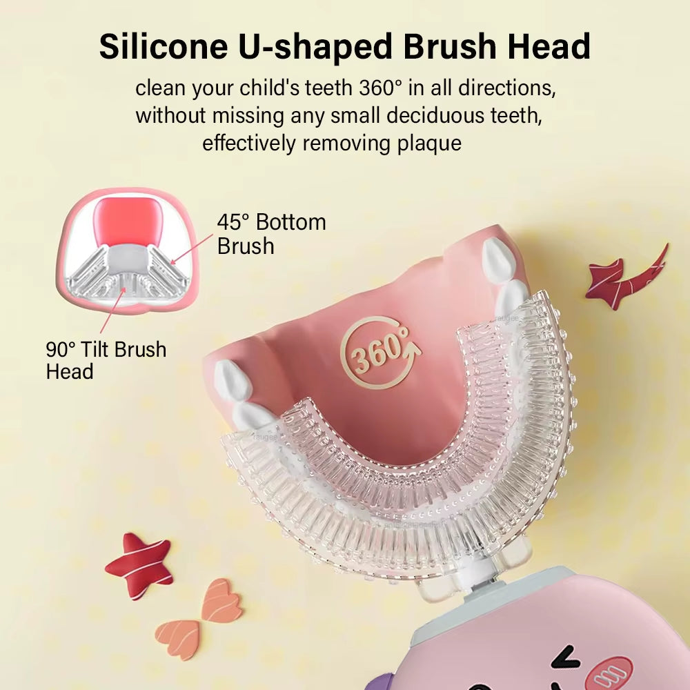 U-Shaped Kids Electric Toothbrush – Full-Mouth Clean in 60 Seconds