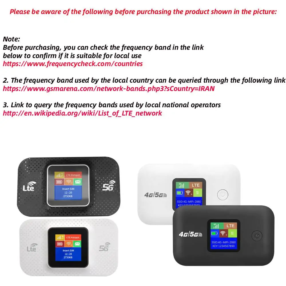 4G LTE Portable Wifi Router - Wireless Pocket Hotspot with SIM Card Slot
