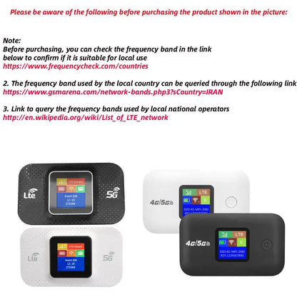 4G LTE Portable Wifi Router - Wireless Pocket Hotspot with SIM Card Slot