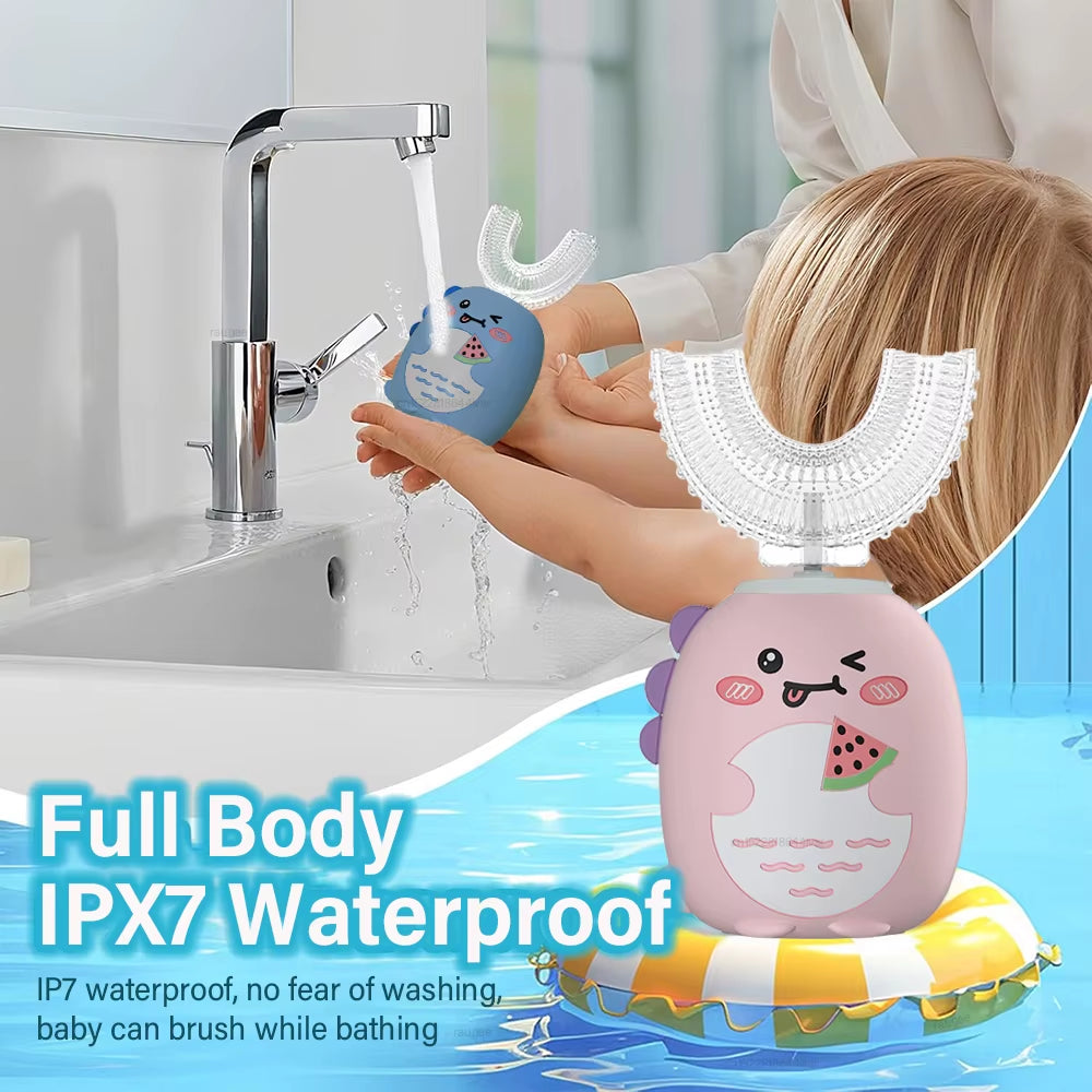 U-Shaped Kids Electric Toothbrush – Full-Mouth Clean in 60 Seconds