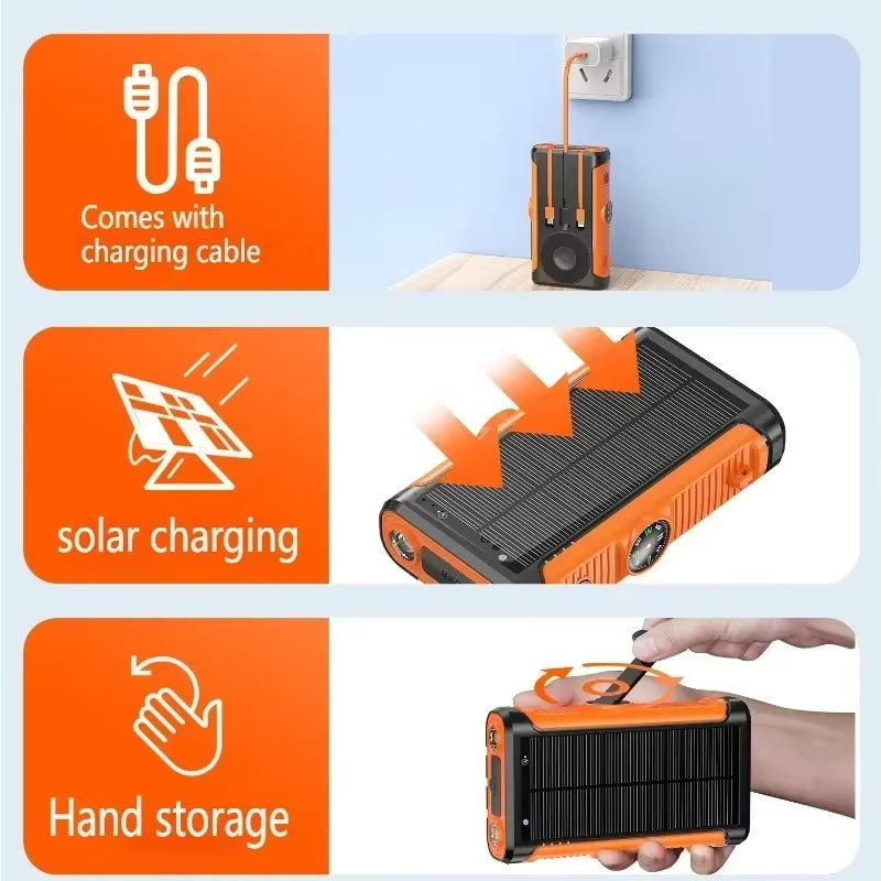 50000Mah Solar Power Bank with Magnetic Wireless Charging