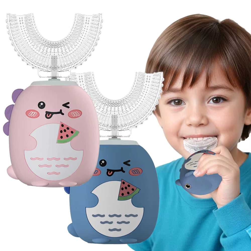 U-Shaped Kids Electric Toothbrush – Full-Mouth Clean in 60 Seconds