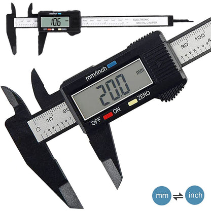 150Mm Electronic Digital Caliper Carbon Fiber - Vernier Gauge Measuring Tool