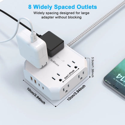 Smart Home Power Strip – Surge Protector with USB-C Fast Charging Ports