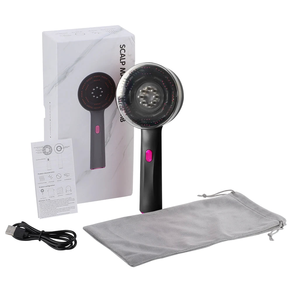 Electric Hair Regrowth Scalp Brush with Infrared Light Therapy