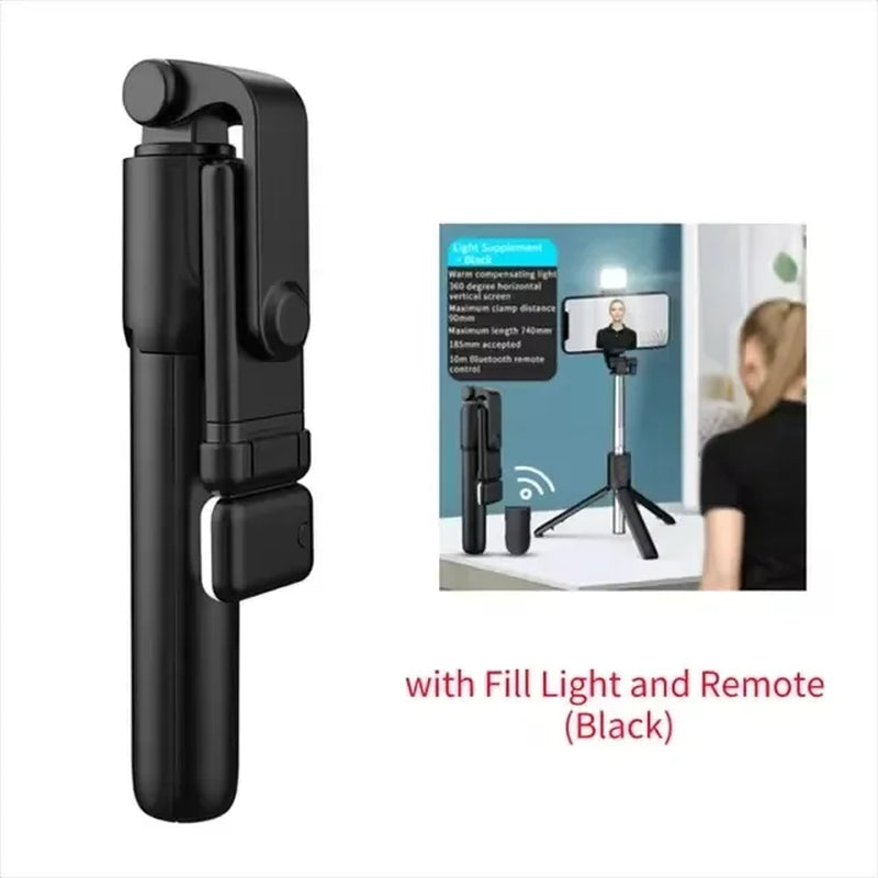Bluetooth Selfie Stick Tripod with Remote and Beauty Fill Light