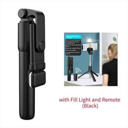 Bluetooth Selfie Stick Tripod with Remote and Beauty Fill Light