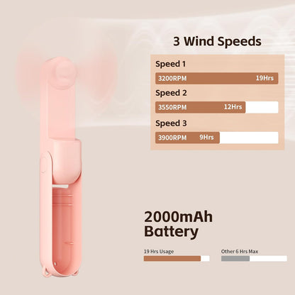 3-In-1 Handheld Turbo Fan – Portable Fan, Power Bank & Flashlight