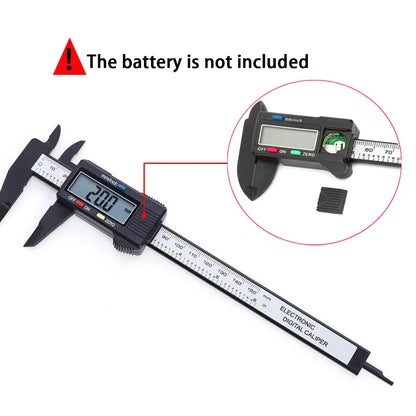 150Mm Electronic Digital Caliper Carbon Fiber - Vernier Gauge Measuring Tool