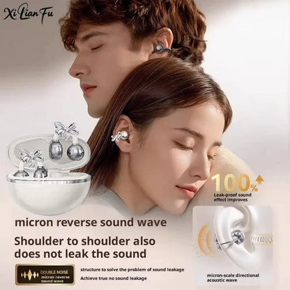 Open-Ear Clip-On Wireless Bluetooth Earbuds for Sport and Travel