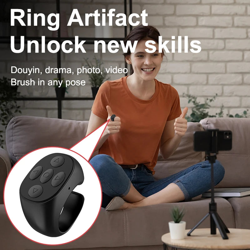 Wireless Bluetooth Selfie Remote Control Ring for Phone