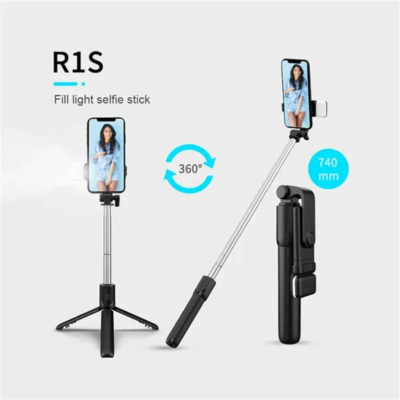 Bluetooth Selfie Stick Tripod with Remote and Beauty Fill Light