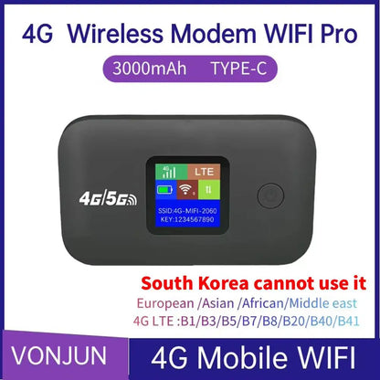 4G LTE Portable Wifi Router - Wireless Pocket Hotspot with SIM Card Slot