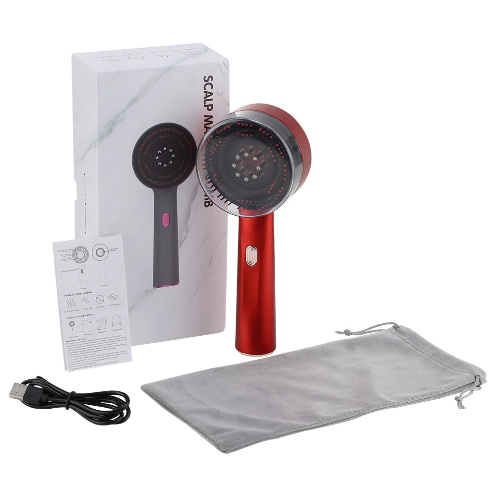 Electric Hair Regrowth Scalp Brush with Infrared Light Therapy