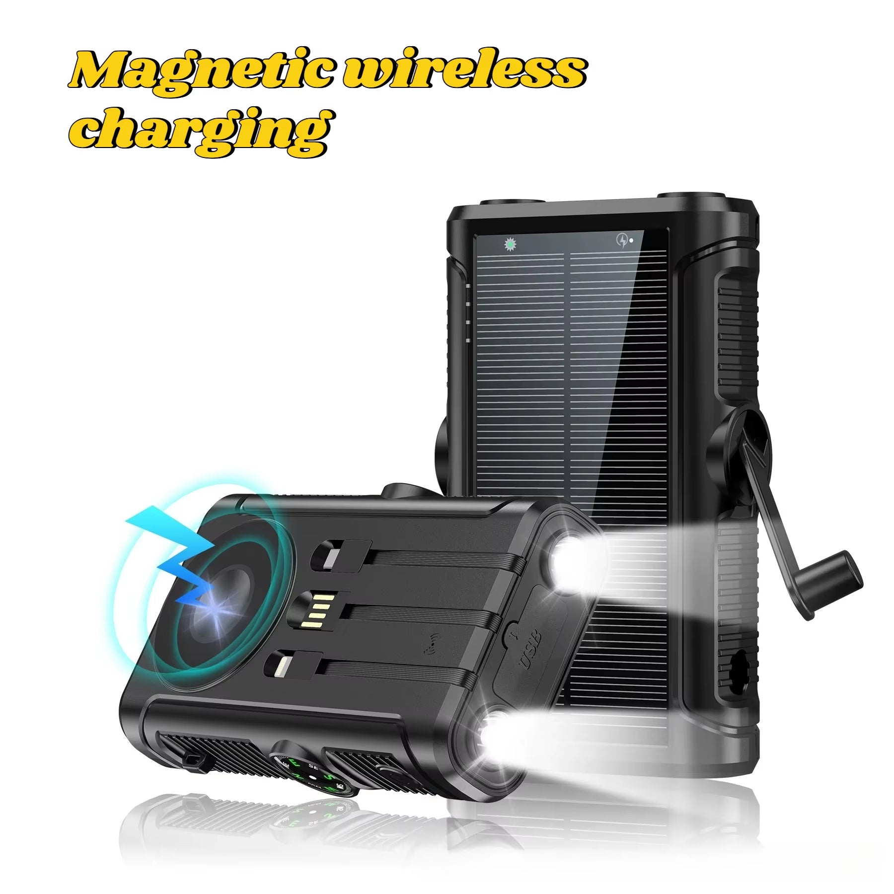 50000Mah Solar Power Bank with Magnetic Wireless Charging