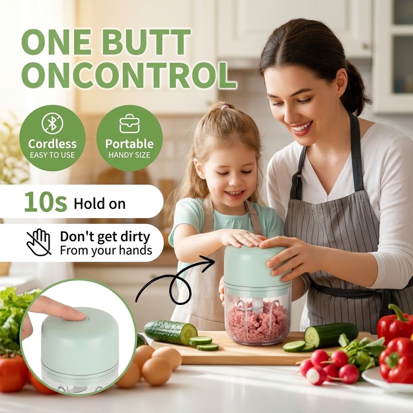 Electric Vegetable Chopper – One-Press Meal Prep