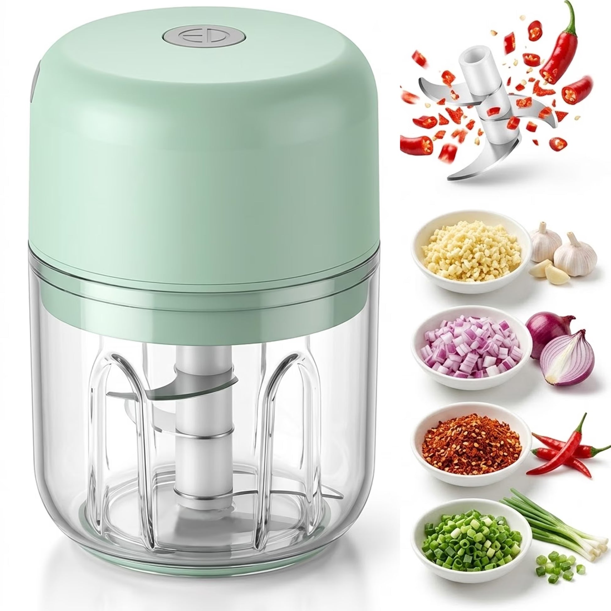 Electric Vegetable Chopper – One-Press Meal Prep