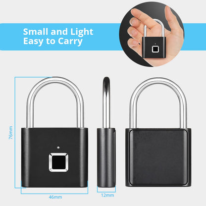 Smart Fingerprint Padlock – Waterproof Keyless Security Lock