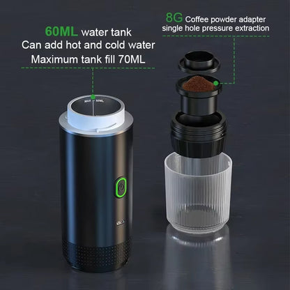 3-In-1 Wireless Portable Espresso Machine for Car, Home & Camping