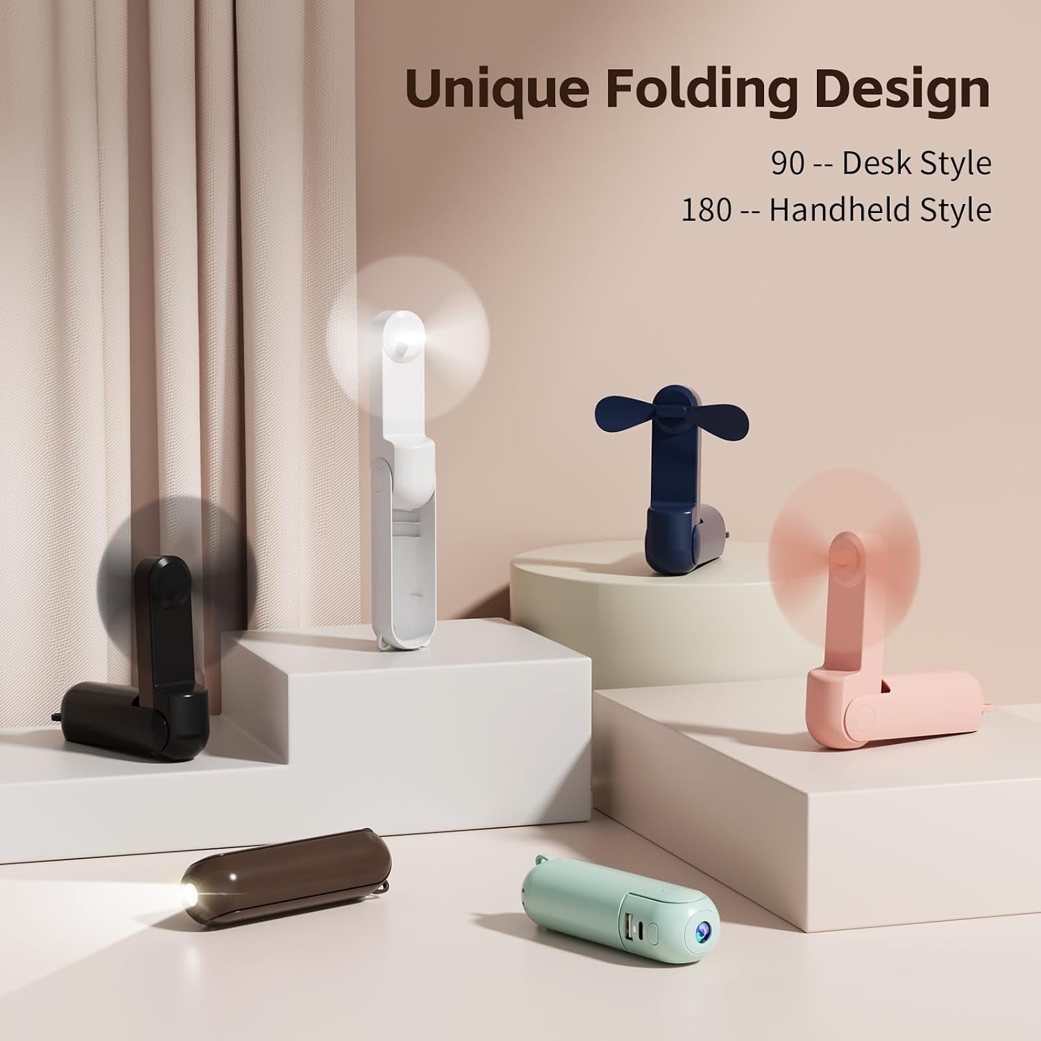 3-In-1 Handheld Turbo Fan – Portable Fan, Power Bank & Flashlight