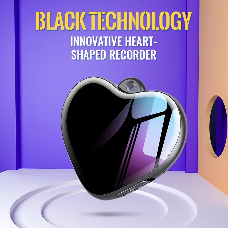 Heart Shape Voice Activated Recorder Pendant - HD Noise Reduction