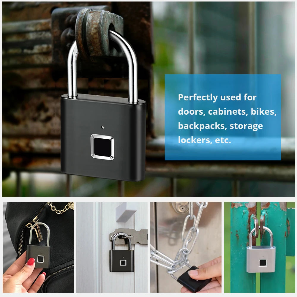 Smart Fingerprint Padlock – Waterproof Keyless Security Lock