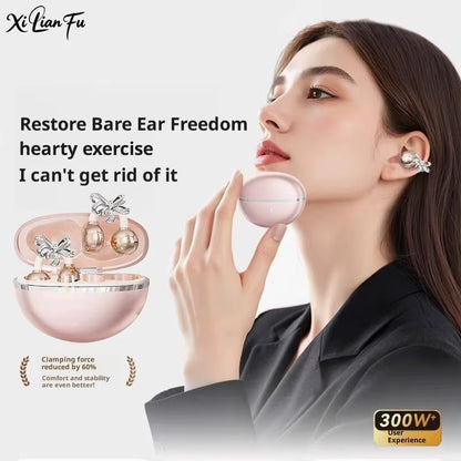 Open-Ear Clip-On Wireless Bluetooth Earbuds for Sport and Travel
