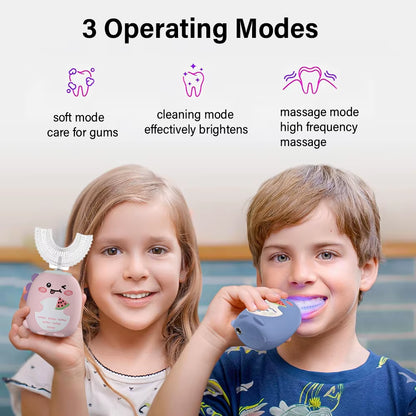 U-Shaped Kids Electric Toothbrush – Full-Mouth Clean in 60 Seconds
