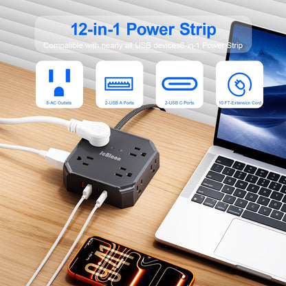 Smart Home Power Strip – Surge Protector with USB-C Fast Charging Ports
