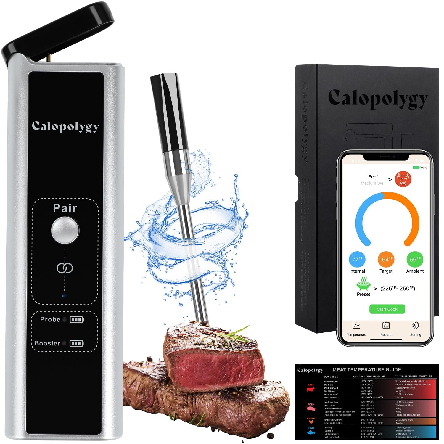 Wireless Smart Meat Thermometer – App-Connected Perfect Cooking