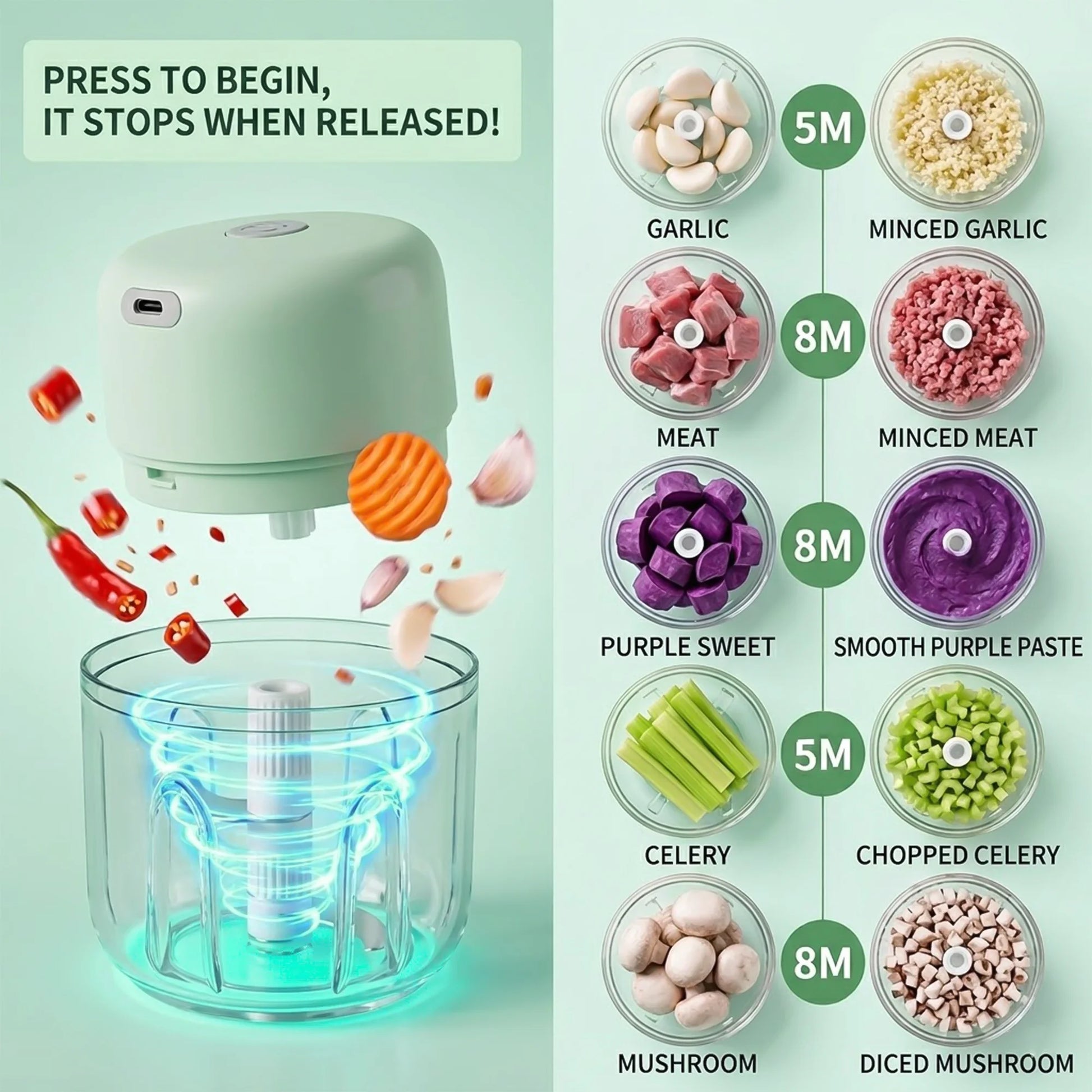 Electric Vegetable Chopper – One-Press Meal Prep