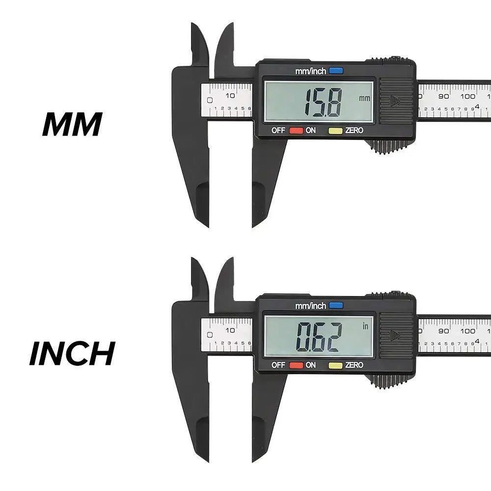 150Mm Electronic Digital Caliper Carbon Fiber - Vernier Gauge Measuring Tool