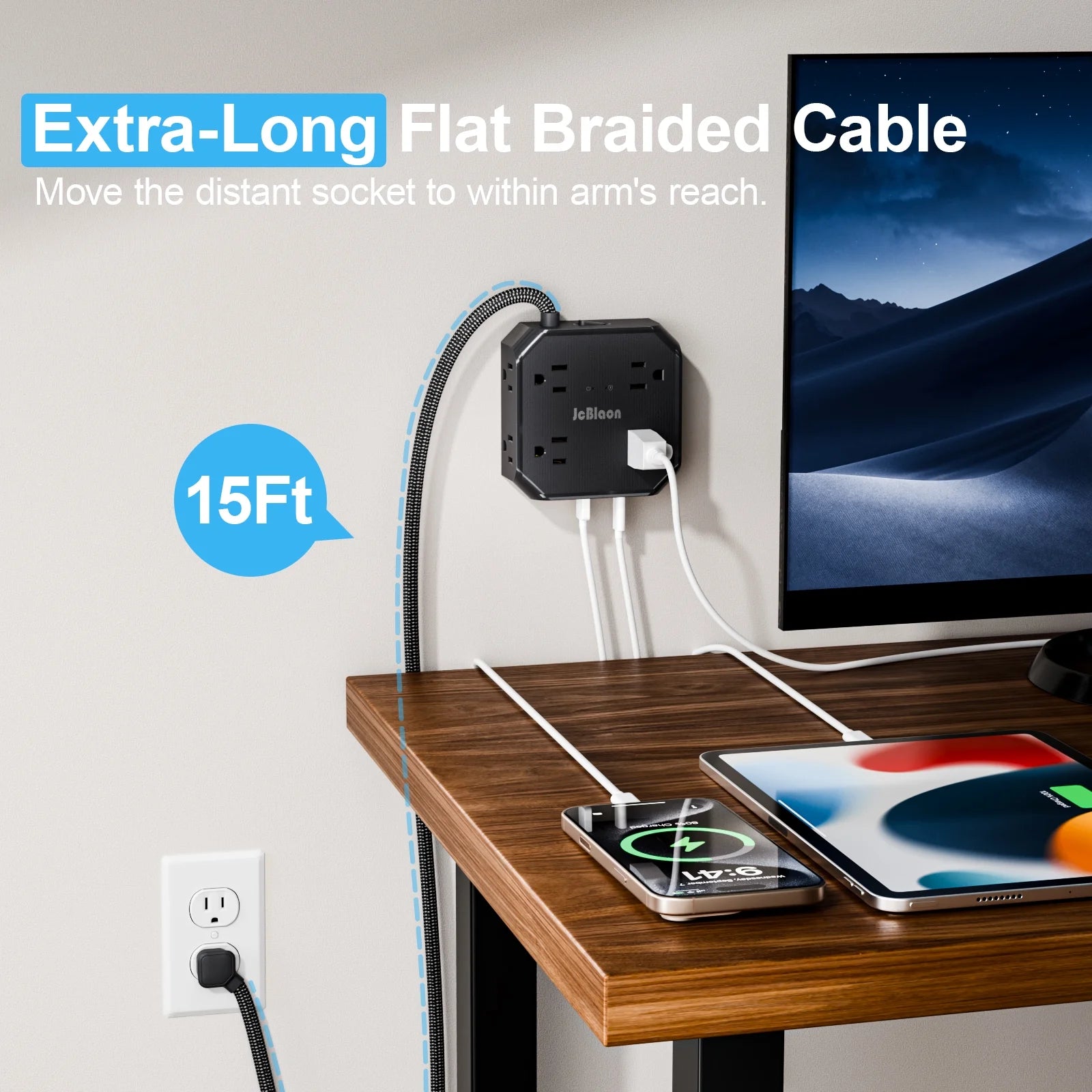 Smart Home Power Strip – Surge Protector with USB-C Fast Charging Ports