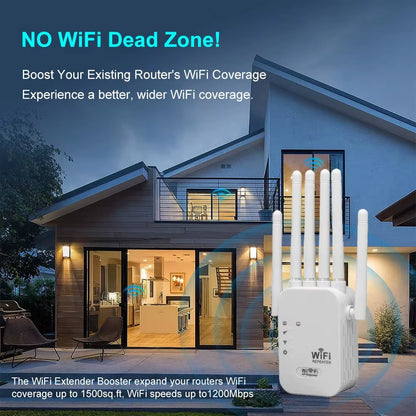1200Mbps Wireless Wifi Repeater Extender Signal Booster