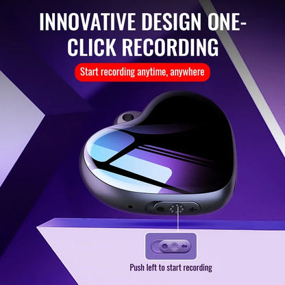 Heart Shape Voice Activated Recorder Pendant - HD Noise Reduction