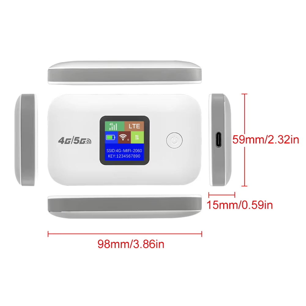 4G LTE Portable Wifi Router - Wireless Pocket Hotspot with SIM Card Slot