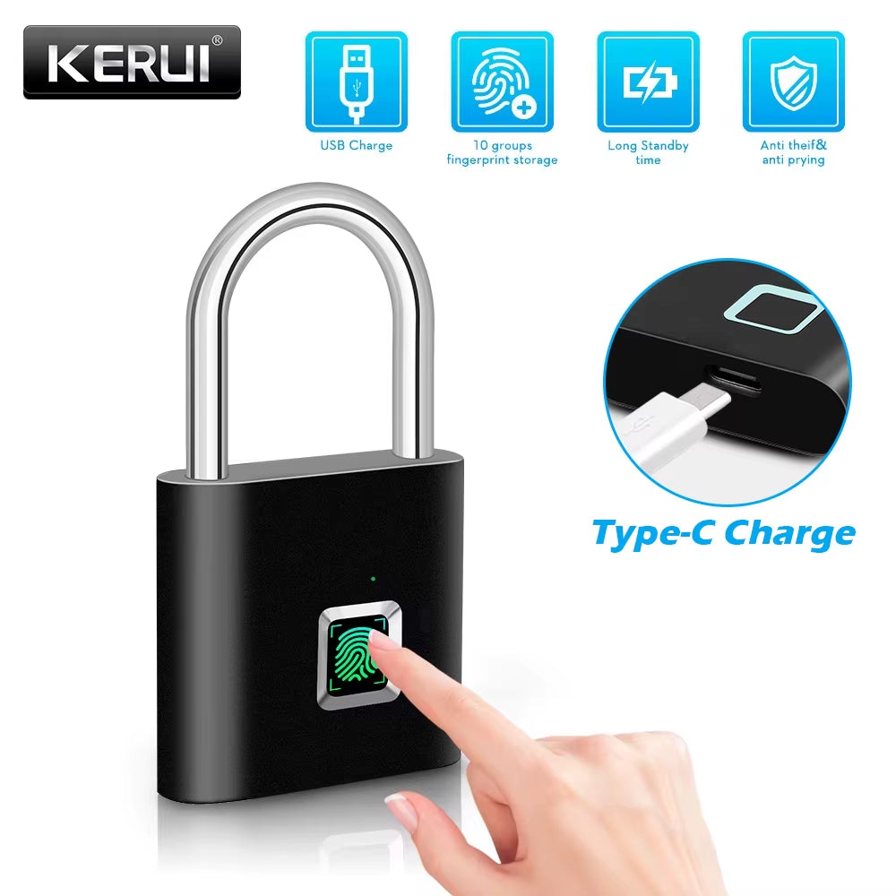 Smart Fingerprint Padlock – Waterproof Keyless Security Lock