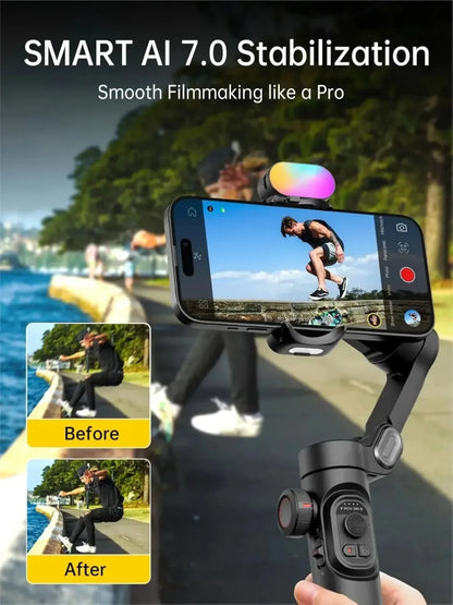 3-Axis Folding Handheld Gimbal Smart Phone Stabilizer with Focus Wheel
