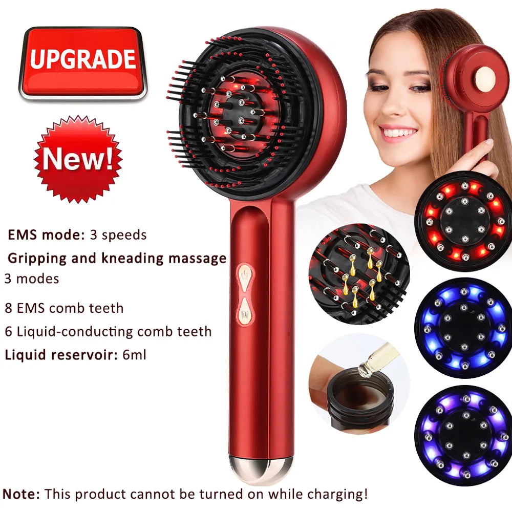Electric Hair Regrowth Scalp Brush with Infrared Light Therapy