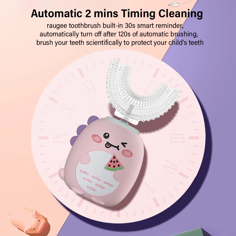 U-Shaped Kids Electric Toothbrush – Full-Mouth Clean in 60 Seconds
