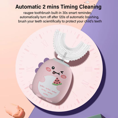 U-Shaped Kids Electric Toothbrush – Full-Mouth Clean in 60 Seconds