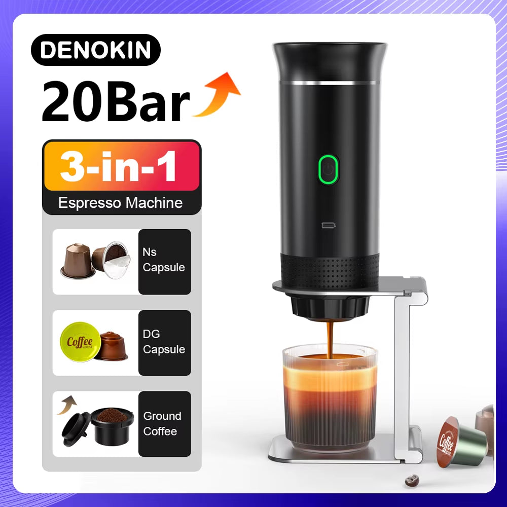 3-In-1 Wireless Portable Espresso Machine for Car, Home & Camping