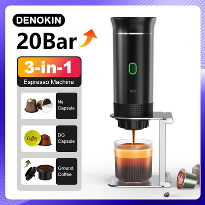 3-In-1 Wireless Portable Espresso Machine for Car, Home & Camping